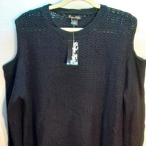 Crochet cold shoulder sweater